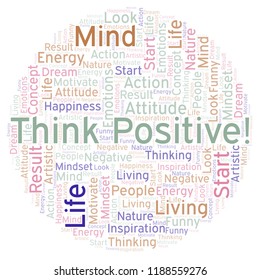 Think Positive Word Cloud Made Text Stock Illustration 1188559276 ...