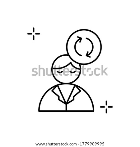 Thinking, brain, addictions icon. Simple line, outline illustration elements of addictive human for ui and ux, website or mobile application