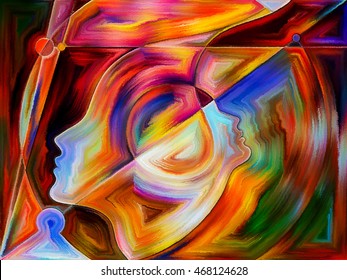 Thinking Divided Series Backdrop Design Human Stock Illustration ...