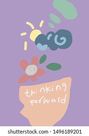thinking forward abstract illustration
