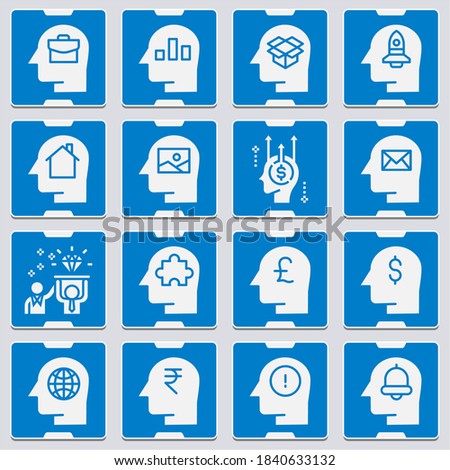 Thinking icon set suitable for info graphics, websites and print media and interfaces