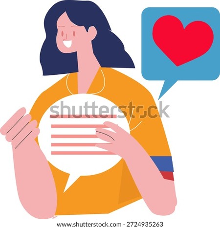 Thinking Person Feedback Comment Opinion. A woman, customer or other person thinks of his feedback, comment, answer, review or opinion to a question or product purchase