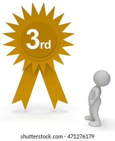 Third Place Rosette Meaning Contest 3rd Place 3d Rendering
