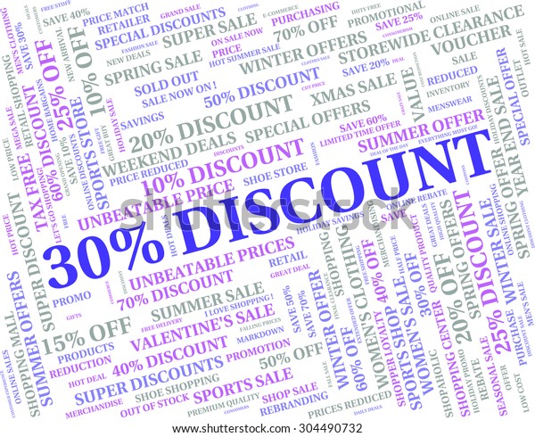 Thirty Percent Off Meaning Text Bargain Stock Illustration 304490732