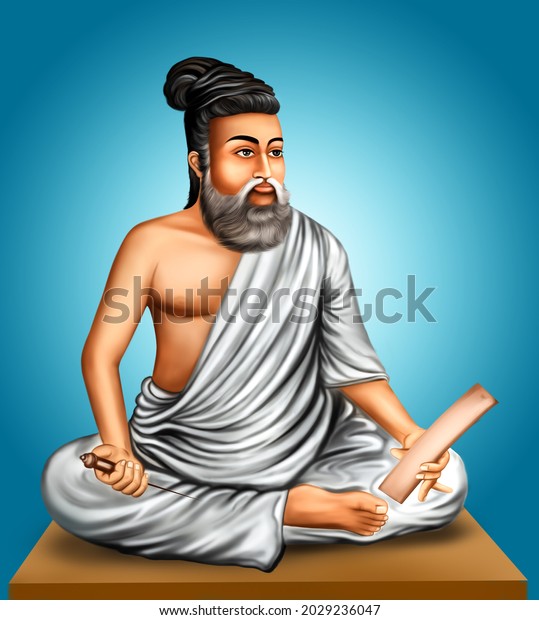 Thiruvalluvar Ancient Tamil Poet Vector Illustration Stock Illustration ...