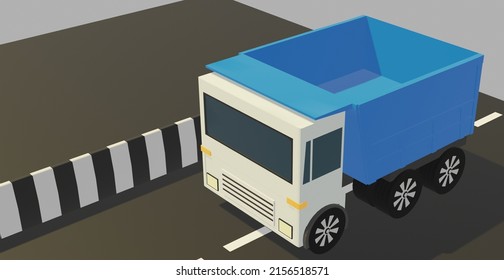 This is 3d animated image of a Dumper , It is 3d illustration cartoon like image of Dumper which will be useful in your projects