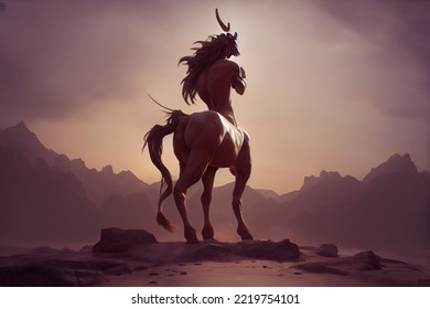 Esta es una ilustración 3D de Centaur, Greek Myth, Mythical Creature.