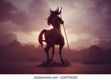 This is a 3D illustration of Centaur, Greek Myth, Mythical Creature.