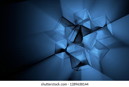 this 3d illustration fractal cubes.