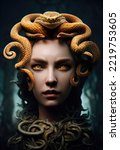 This is a 3D illustration of Gorgon, Mythical Creature.