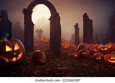 This Is A 3D Illustration Of Halloween Origin, The Celtic Festival Of Samhain.