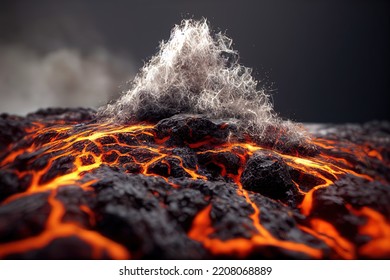 This Is A 3D Illustration Of Pele's Hair Lava, Basalt Glass, Volcanic Glass.