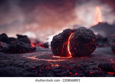 This Is A 3D Illustration Of Pele's Hair Lava, Basalt Glass, Volcanic Glass.