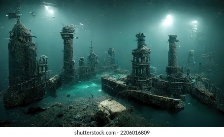 This Is A 3D Illustration Of Port Royal's Sunken City.