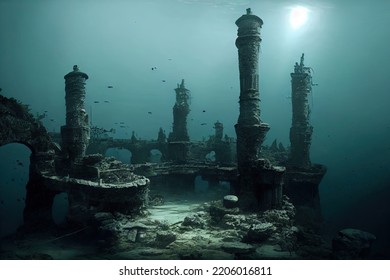 This Is A 3D Illustration Of Port Royal's Sunken City.