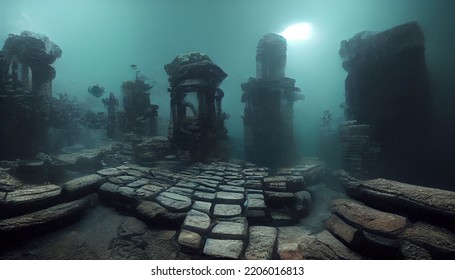 This Is A 3D Illustration Of Port Royal's Sunken City.