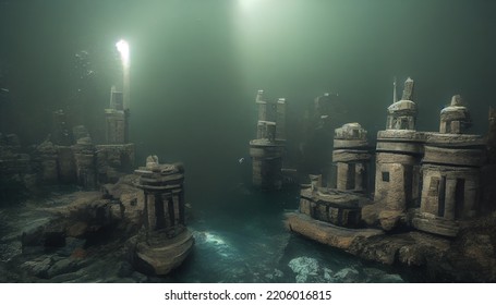 This Is A 3D Illustration Of Port Royal's Sunken City.