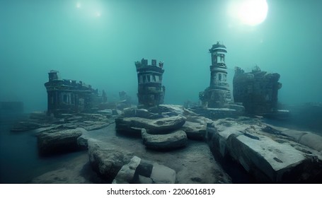 This Is A 3D Illustration Of Port Royal's Sunken City.