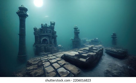 This Is A 3D Illustration Of Port Royal's Sunken City.