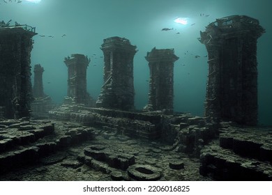 This Is A 3D Illustration Of Port Royal's Sunken City.