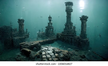 This Is A 3D Illustration Of Port Royal's Sunken City.