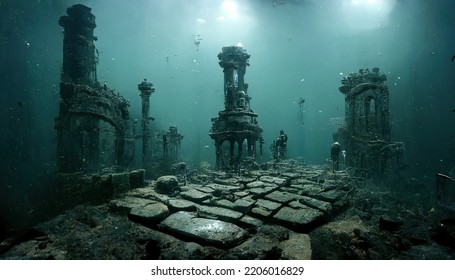 This Is A 3D Illustration Of Port Royal's Sunken City.