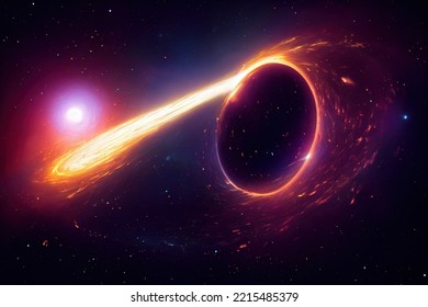 This Is A 3D Illustration Of Quasars, Galactic Nuclei, Brightest And Densest Object In Space.