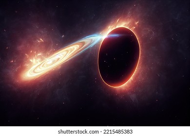 This Is A 3D Illustration Of Quasars, Galactic Nuclei, Brightest And Densest Object In Space.