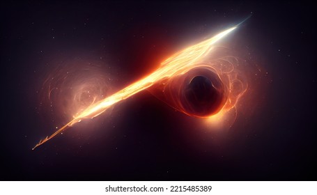 This Is A 3D Illustration Of Quasars, Galactic Nuclei, Brightest And Densest Object In Space.