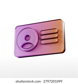This is a 3d render of a user profile and menu icon, featuring a gradient color scheme and a glossy