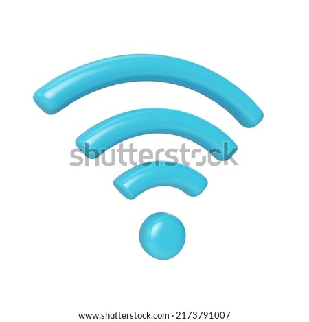This is a 3D Render Wifi Icon illustration, high resolution jpg file, isolated on a white background