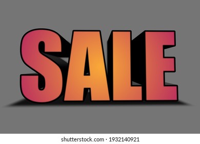 This is 3D sale text poster