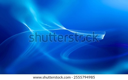 This abstract background features a fluid gradient of blue tones with soft, simple shapes creating a serene and open atmosphere.
