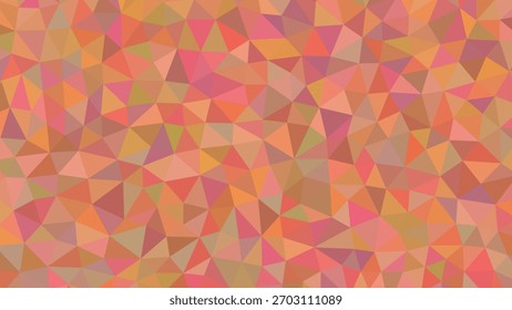 This abstract geometric background features a captivating blend of pink, orange, and yellow triangles, forming a visually appealing mosaic pattern. It is a modern design.