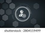 This abstract graphic illustrates the complex intersection of human experience and ai technology. A digital avatar with teardrops, centered within a futuristic, circular interface, highlights the emotional challenges or human-centric issues encountered when integrating ai into daily workflows. The dark, hexagonal patterned background adds a professional, high-tech aesthetic suitable for modern technological communication, data analysis, or digital transformation concepts.