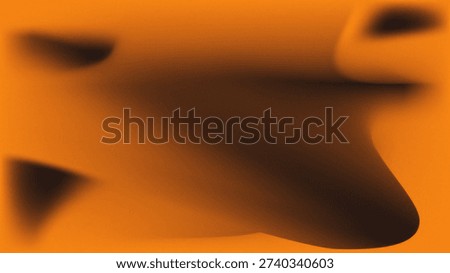 This abstract image features soft-edged, blurry dark shapes against a vibrant orange gradient background, creating a minimalist and ambiguous composition.