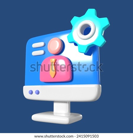 This is a Admin 3D Render Illustration Icon. High-resolution JPG file isolated on a blue background.