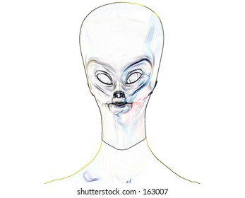 This Is An Alien Which I Created Using A 3D Modelling Package As Well As Photoshop.