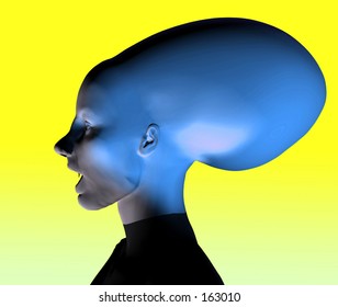 This Is An Alien Which I Created Using A 3D Modelling Package As Well As Photoshop.