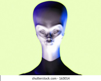 This Is An Alien Which I Created Using A 3D Modelling Package As Well As Photoshop.