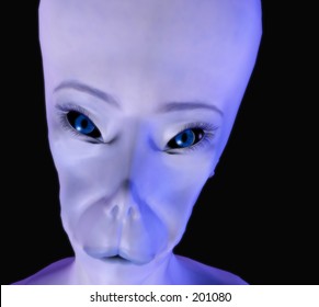 This Is An Alien Which I Created Using A 3D Modelling Package As Well As Photoshop.