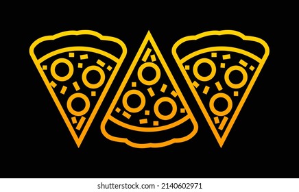 This Animated Pizza Symbol Design Image With A Combination Of Orange, Yellow And Black Colors Is Suitable For Backgrounds, Wallpapers, Etc.