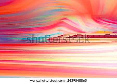 This artistic rendering captures a modern high-speed train in a blur of motion, emphasizing the concepts of speed, innovation, and the future of travel in vibrant colors.