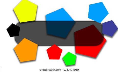 This Is A Beautiful Pentagons Design Art On Whitepaper Background Attractive Pentagons Collection On Paper Colorful Thumbnail Paper Art Board Like Yellow, Red, Green, Orange Etc.