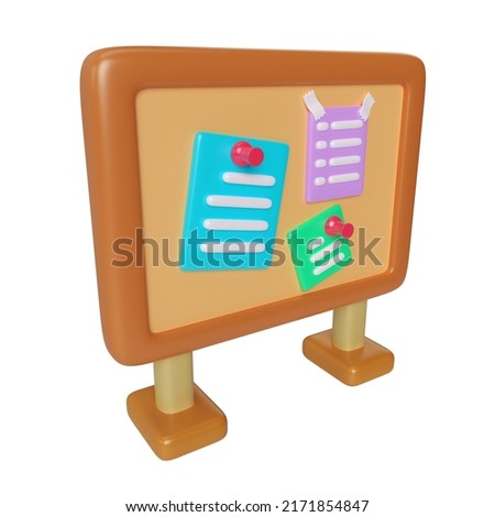 This is a Bulletin board Icon Render 3D illustration, high resolution jpg file, isolated on a white background