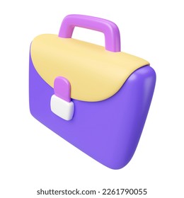 This is Business Suitcase 3D Render Illustration Icon, high resolution jpg file, isolated on a white background