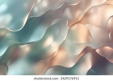 This captivating abstract digital artwork features smooth flowing waves of gradient hues, including purple, pink, blue, and orange.