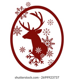 This Christmas fabric pattern features a wide reindeer design in classic red and white tones, adding a soft and festive touch to the image. Perfect for holiday textiles, decorations, and seasonal fash