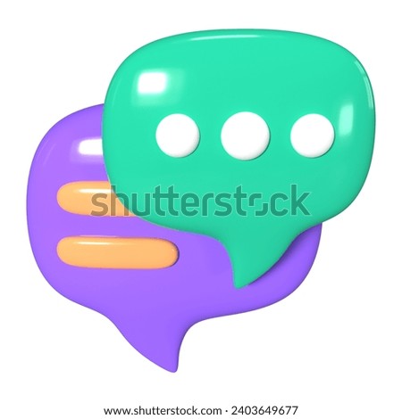 This is a Comment 3D Render Illustration Icon. High-resolution JPG file isolated on a white background.