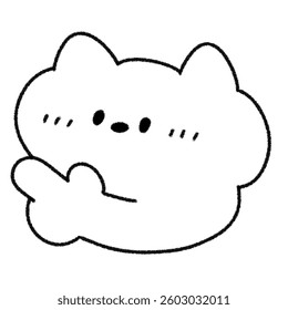 This! Cute cat pointing to the left (monochrome)